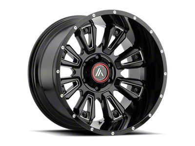 Asanti Blackhawk Gloss Black Milled 8-Lug Wheel; 20x9; -12mm Offset (17-22 F-250 Super Duty)