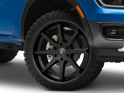 Asanti Kaiser Satin Black with Gloss Black Lip 6-Lug Wheel; 22x9.5; 30mm Offset (24-25 Ranger)