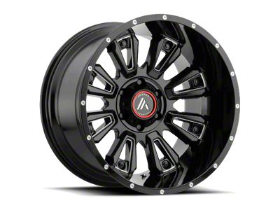 Asanti Blackhawk Gloss Black Milled 6-Lug Wheel; 20x12; -44mm Offset (99-06 Sierra 1500)