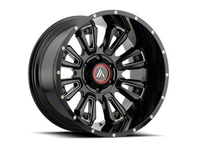Asanti Blackhawk Gloss Black Milled 6-Lug Wheel; 20x12; -44mm Offset (99-06 Silverado 1500)