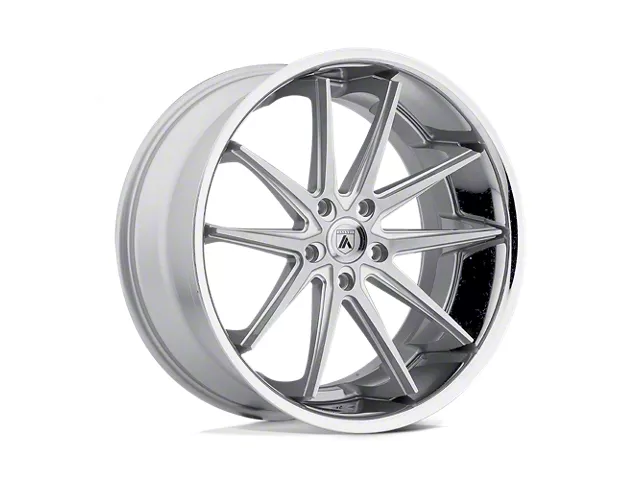 Asanti Altair Silver Machined with Stainless Steel Lip 5-Lug Wheel; 20x10; 45mm Offset (87-90 Dakota)