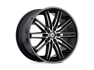 Asanti Pollux Machined Face with Black Lip 5-Lug Wheel; 22x9; 28mm Offset (87-90 Dakota)