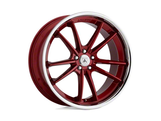 Asanti Sigma Candy Red with Chrome Lip 5-Lug Wheel; 22x10.5; 35mm Offset (87-90 Dakota)