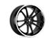 Asanti Sigma Gloss Black with Chrome Lip 5-Lug Wheel; 22x10.5; 35mm Offset (87-90 Dakota)