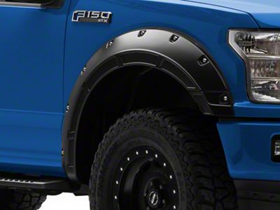 Rough Country Defender Pocket Fender Flares; Flat Black (15-20 F-150, Excluding Raptor)