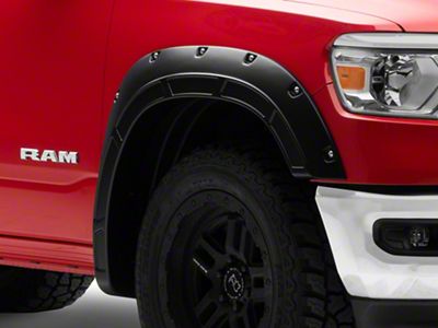 Rough Country Defender Pocket Fender Flares; Flat Black (19-24 RAM 1500, Excluding Rebel & TRX)