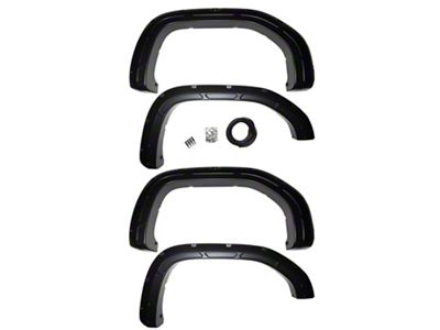 Rough Country Defender Pocket Fender Flares; Flat Black (19-24 Sierra 1500)