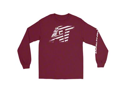 AT Flag Long Sleeve T-Shirt; Maroon