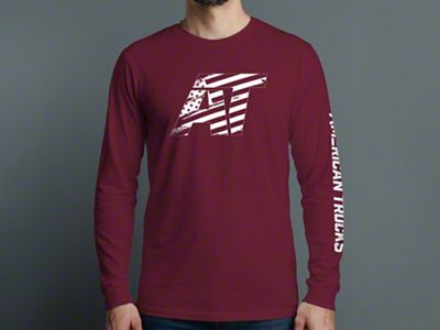 AT Flag Long Sleeve T-Shirt; Maroon