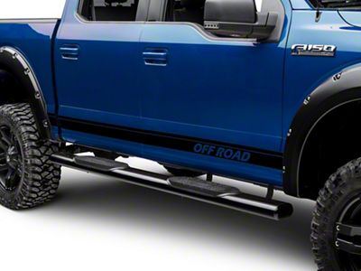 SEC10 Rocker Stripes with Off Road Lettering; Gloss Black (11-24 F-350 Super Duty)