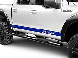 SEC10 Rocker Stripes with Off Road Lettering; Blue (99-26 F-250 Super Duty)
