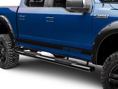 SEC10 Rocker Stripes with Off Road Lettering; Matte Black (99-25 F-250 Super Duty)