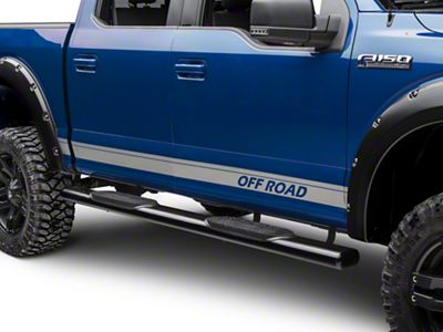 SEC10 Rocker Stripes with Off Road Lettering; Silver (11-24 F-250 Super Duty)