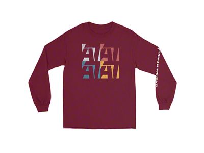 AT Squared Long Sleeve T-Shirt; Maroon