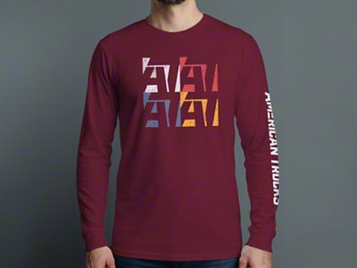 AT Squared Long Sleeve T-Shirt; Maroon