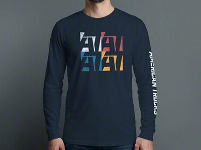 AT Squared Long Sleeve T-Shirt; Navy