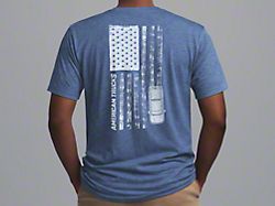 AT Stars and Treads T-Shirt; Heather Indigo