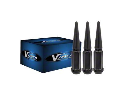 Black Spike Lug Nuts for Aftermarket Wheels; 9/16-18; Set of 32 (87-04 Dakota)