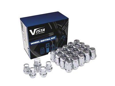 Chrome Bulge Acorn Lug Nuts for Aftermarket Wheels; 1/2-20; Set of 24 (87-04 Dakota)