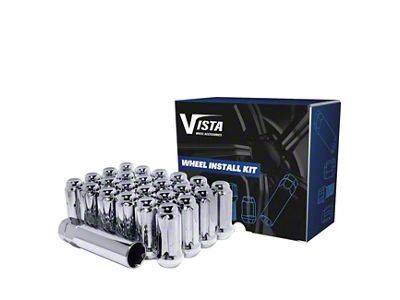 Chrome Bulge Acorn Spline Lug Nuts for Aftermarket Wheels; 9/16-18; Set of 20 (05-11 Dakota)