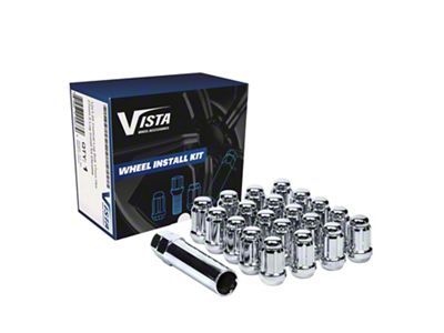 Chrome Bulge Acorn Spline Lug Nuts for Aftermarket Wheels; 9/16-18; Set of 24 (87-04 Dakota)