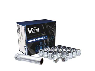 Chrome Open Bulge Acorn Spline Lug Nuts for Aftermarket Wheels; 1/2-20; Set of 20 (87-04 Dakota)