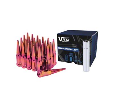 Neo Chrome Spike Lug Nuts for Aftermarket Wheels; 1/2-20; Set of 24 (87-04 Dakota)