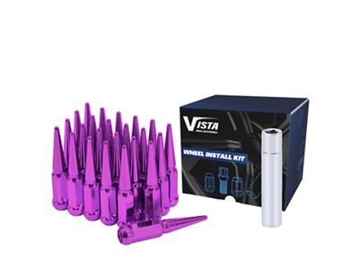 Purple Spike Lug Nuts for Aftermarket Wheels; 1/2-20; Set of 24 (87-04 Dakota)