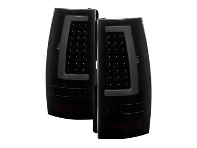 Version 2 Light Bar LED Tail Lights; Black Housing; Smoked Lens (07-14 Yukon)