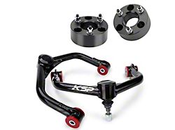 3-Inch Front Leveling Spacers Kit with Upper Control Arms; Black (06-26 4WD RAM 1500, Excluding RHO & TRX)