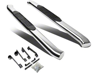 4-Inch Nerf Side Step Bars; Stainless Steel (02-08 RAM 1500 Regular Cab)