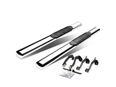 4-Inch Straight Nerf Side Step Bars; Stainless Steel (02-08 RAM 1500 Regular Cab)
