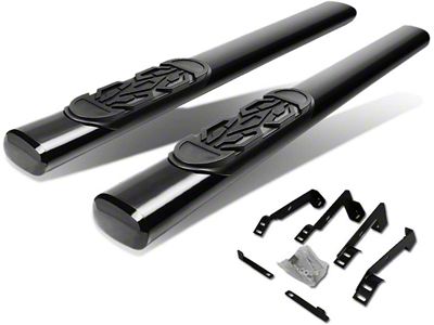 6-Inch Straight Nerf Side Step Bars; Black (02-08 RAM 1500 Regular Cab)