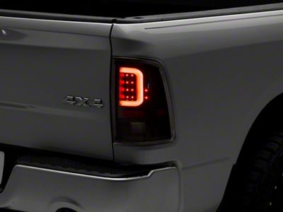 C-Bar LED Tail Lights; Black Housing; Clear Lens (09-18 RAM 1500 w/ Factory Halogen Tail Lights)