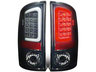 C-Bar LED Tail Lights; Chrome Housing; Smoked Lens (07-08 RAM 1500)