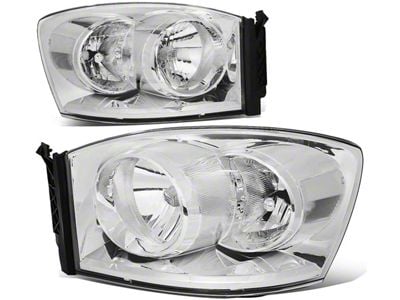 Headlights with Clear Corner Lights; Chrome Housing; Clear Lens (06-08 RAM 1500)