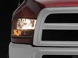 Headlights with Amber Corner Lights; Chrome Housing; Clear Lens (09-18 RAM 1500 w/ Factory Halogen Non-Projector Headlights)