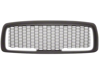 Honeycomb Mesh Style Upper Replacement Grille with LED DRL Light; Matte Black (02-05 RAM 1500)