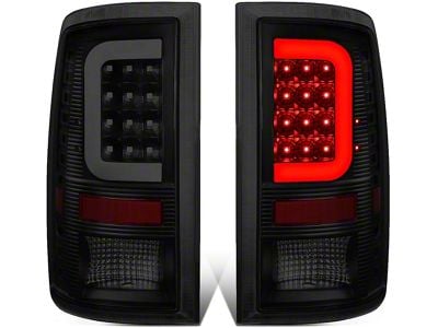 L-Bar LED Tail Lights; Black Housing; Smoked Lens (09-18 RAM 1500 w/ Factory Halogen Tail Lights)