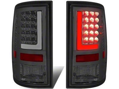 L-Bar LED Tail Lights; Chrome Housing; Smoked Lens (09-18 RAM 1500 w/ Factory Halogen Tail Lights)