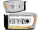 LED DRL Projector Headlights with Amber Corner Lights; Chrome Housing; Smoked Lens (06-08 RAM 1500)