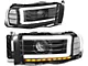 LED DRL Projector Headlights with Clear Corner Lights; Black Housing; Clear Lens (02-05 RAM 1500)