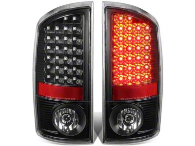 LED Tail Lights; Black Housing; Clear Lens (07-08 RAM 1500)