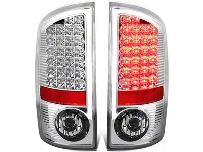 LED Tail Lights; Chrome Housing; Clear Lens (07-08 RAM 1500)