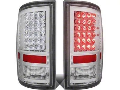 LED Tail Lights; Chrome Housing; Clear Lens (09-18 RAM 1500 w/ Factory Halogen Tail Lights)