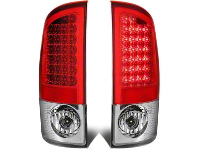 LED Tail Lights; Chrome Housing; Red Lens (07-08 RAM 1500)