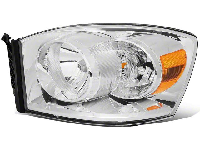 OE Style Headlight; Chrome Housing; Clear Lens; Driver Side (07-08 RAM 1500)