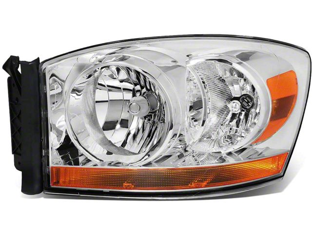 OE Style Headlight; Chrome Housing; Clear Lens; Driver Side (07-08 RAM 1500)