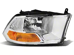 OE Style Headlight; Chrome Housing; Clear Lens; Passenger Side (09-18 RAM 1500 w/ Factory Halogen Non-Projector Headlights)