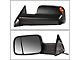 Powered Heated Towing Mirror with Smoked Turn Signal; Black; Driver Side (09-18 RAM 1500)